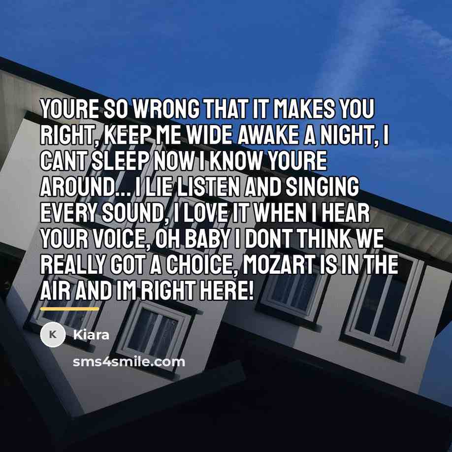 “Youre so wrong that it makes you right, Keep me…” quote by Kiara