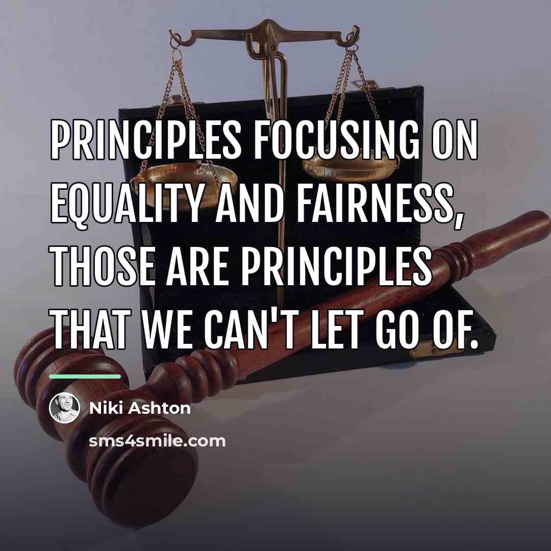 “Principles focusing on equality and fairness, those are principles that…” quote by Niki Ashton