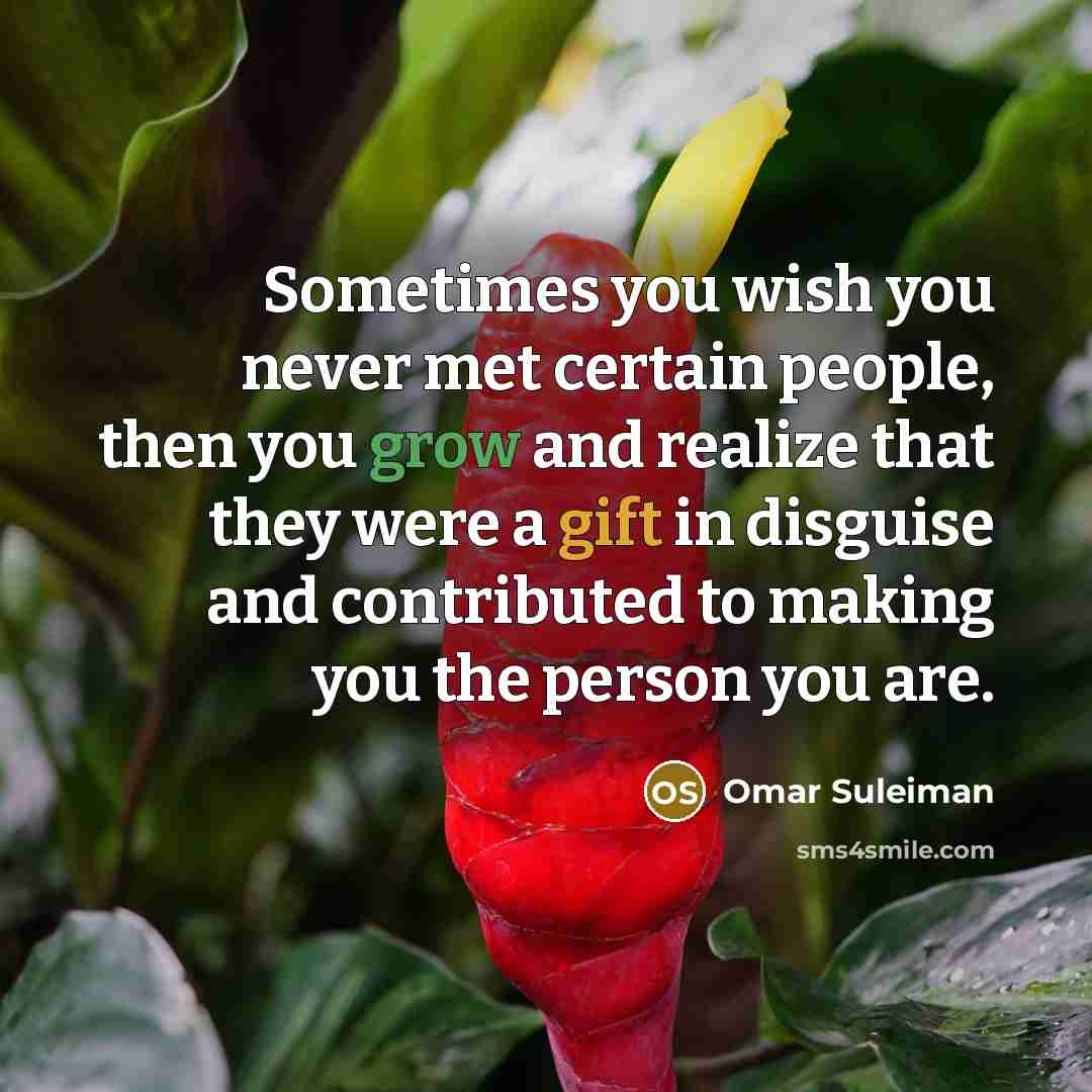 “Sometimes you wish you never met certain people, then you…” quote by Omar Suleiman