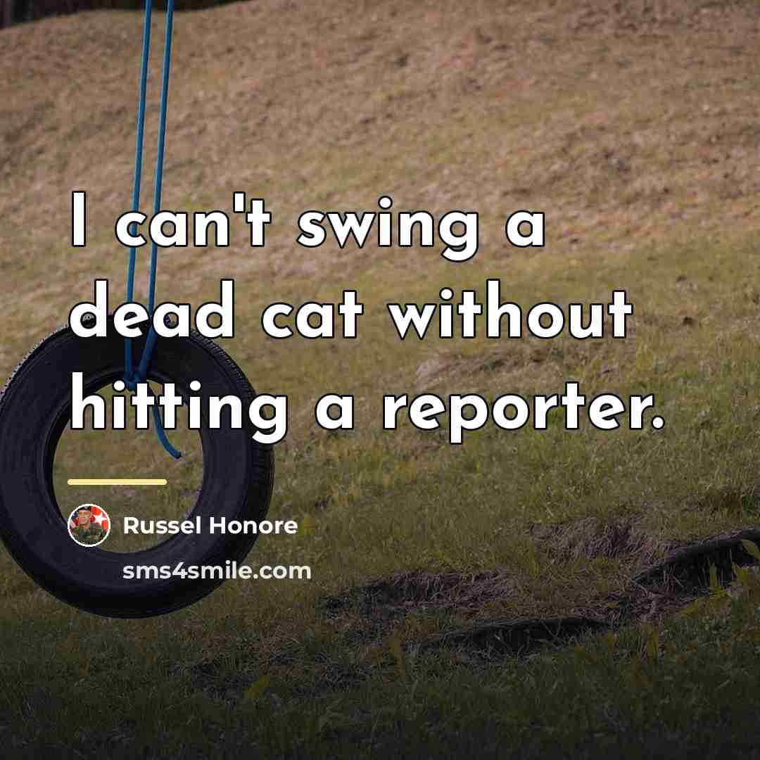 “I can't swing a dead cat without hitting a reporter.…” quote by Russel Honore