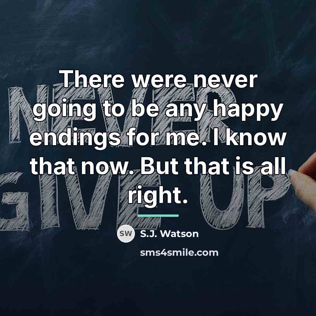 “There were never going to be any happy endings for…” quote by S.J. Watson
