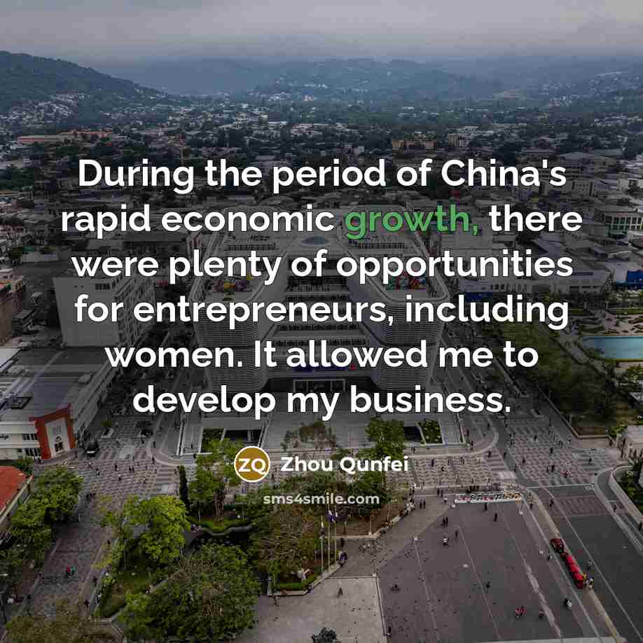 “During the period of China's rapid economic growth, there were…” quote by Zhou Qunfei