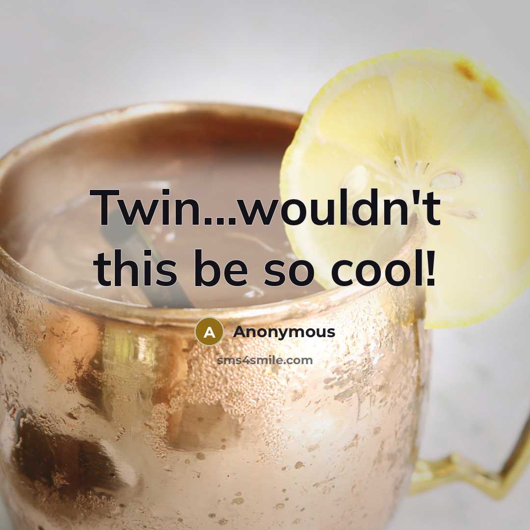 “Twin...wouldn't this be so cool!” quote by Anonymous