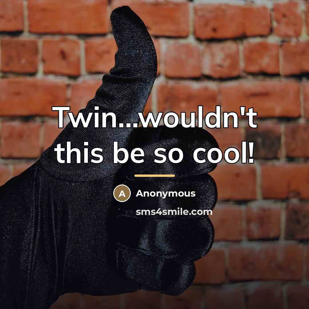 “Twin...wouldn't this be so cool!…” quote by Anonymous