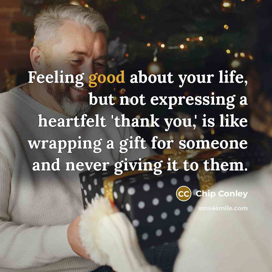 “Feeling good about your life, but not expressing a heartfelt…” quote by Chip Conley
