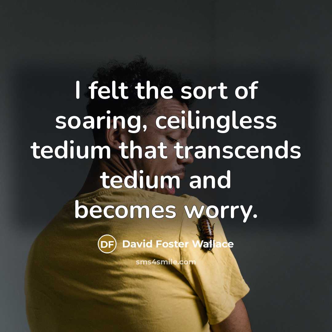 “I felt the sort of soaring, ceilingless tedium that transcends…” quote by David Foster Wallace