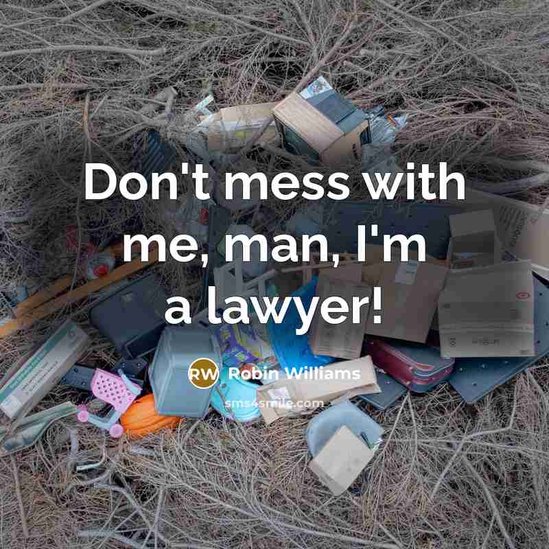 “Don't mess with me, man, I'm a lawyer!…” quote by Robin Williams