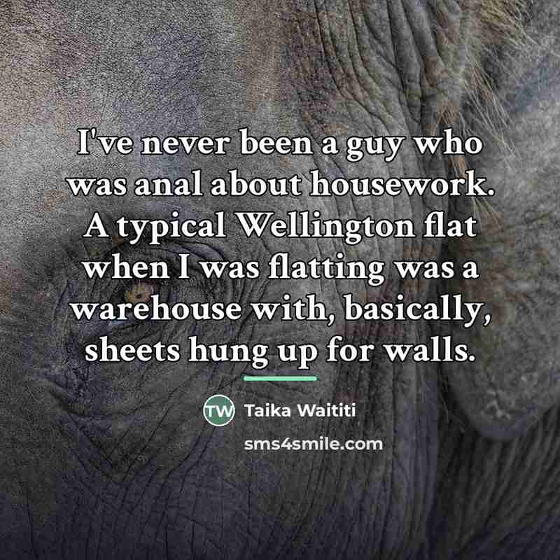 “I've never been a guy who was anal about housework.…” quote by Taika Waititi