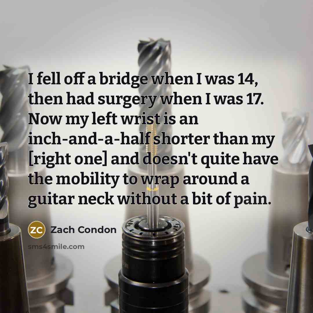 “I fell off a bridge when I was 14, then…” quote by Zach Condon