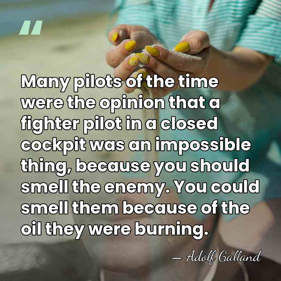 Many pilots of the time were the opinion that a fighter pilot&hellip; - Adolf Galland