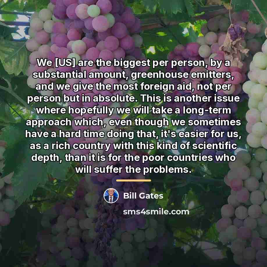 “We [US] are the biggest per person, by a substantial…” quote by Bill Gates