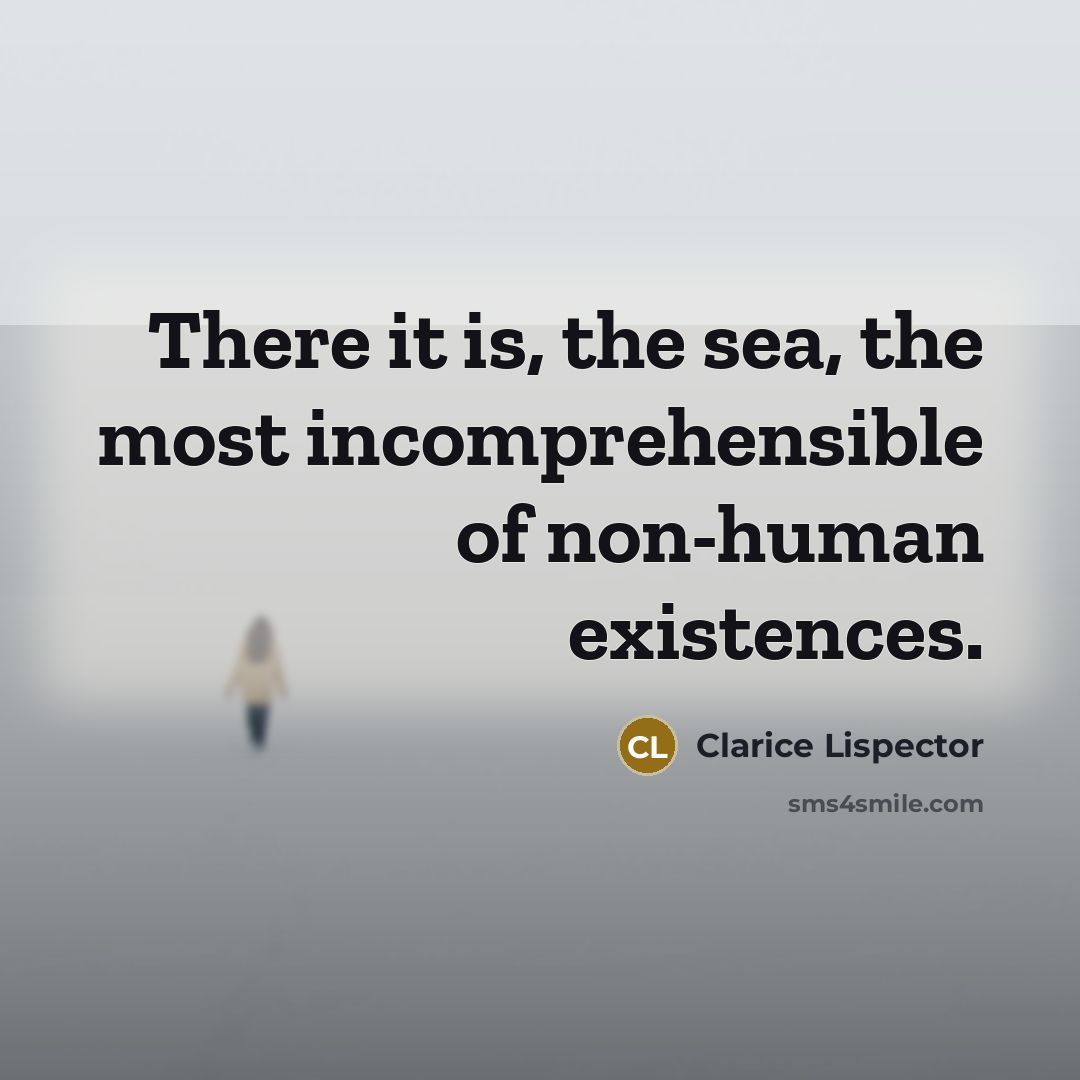 “There it is, the sea, the most incomprehensible of non-human…” quote by Clarice Lispector