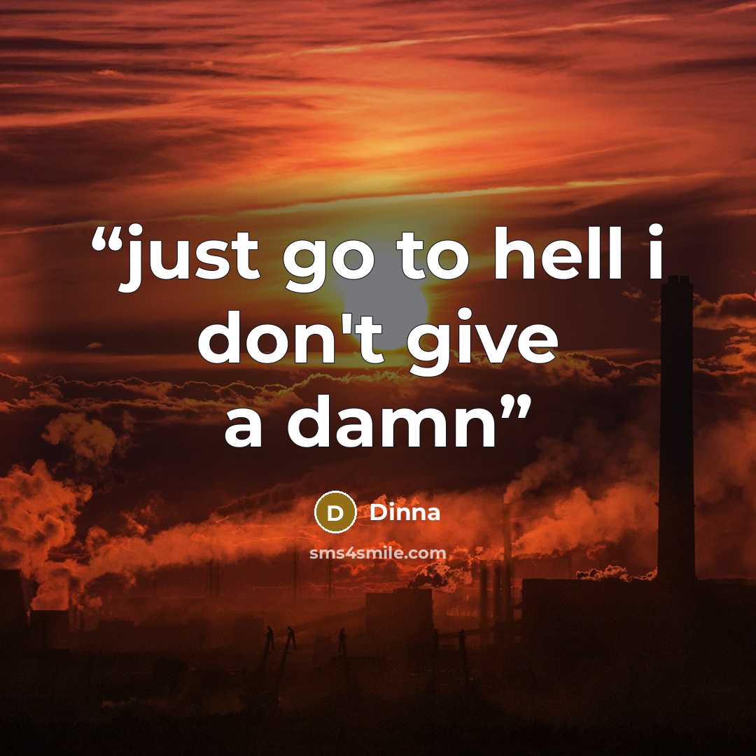 “just go to hell i don't give a damn” quote by Dinna