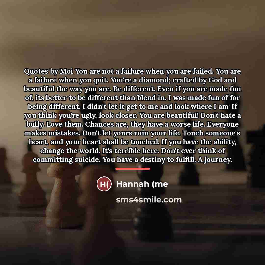 “Quotes by Moi You are not a failure when you…” quote by Hannah (me