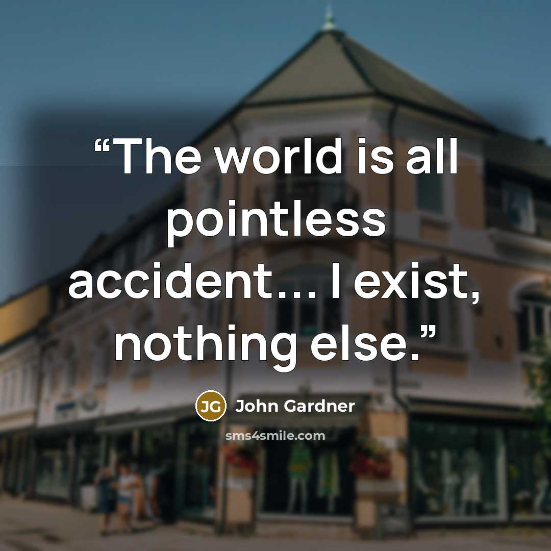“The world is all pointless accident... I exist, nothing else.” quote by John Gardner