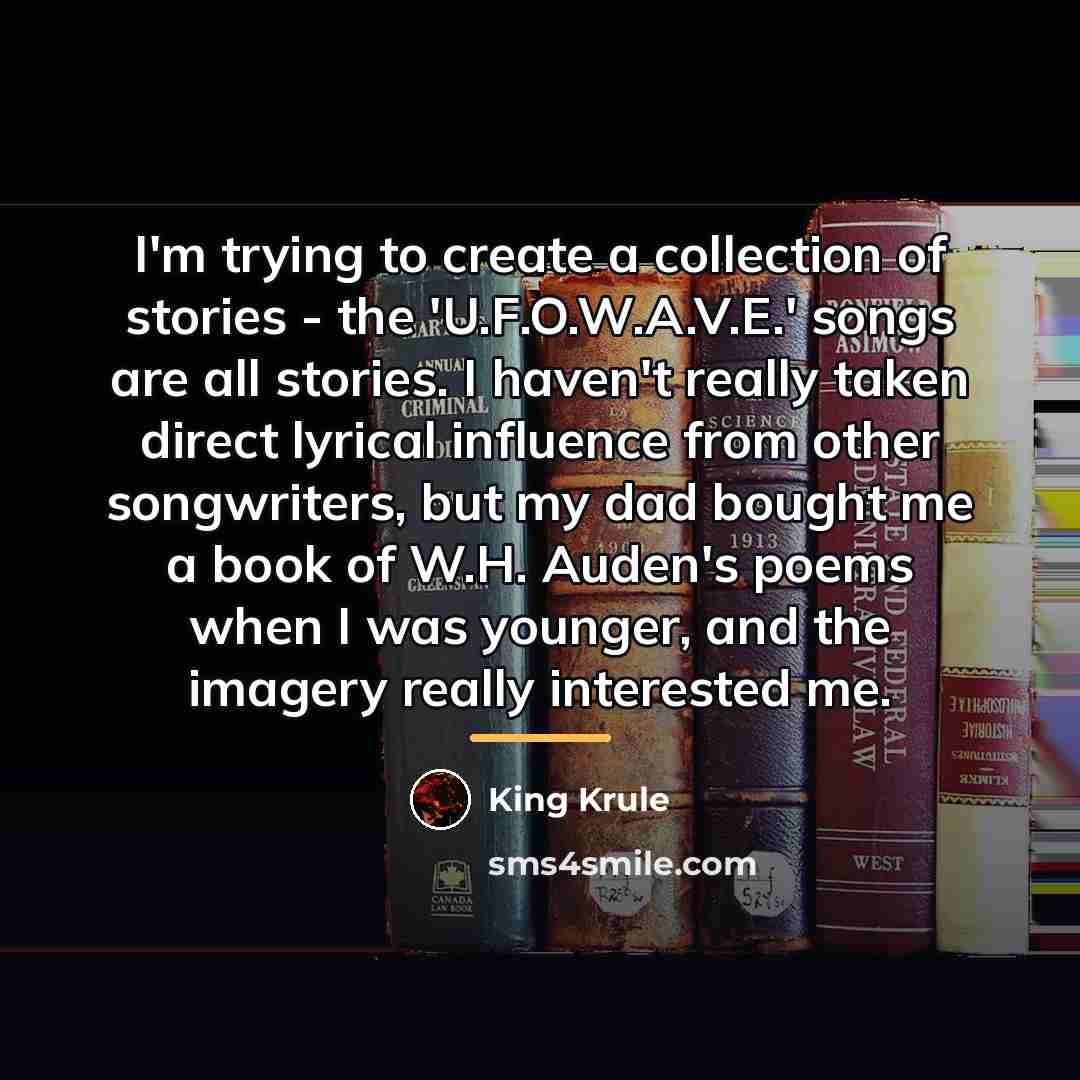 “I'm trying to create a collection of stories - the…” quote by King Krule