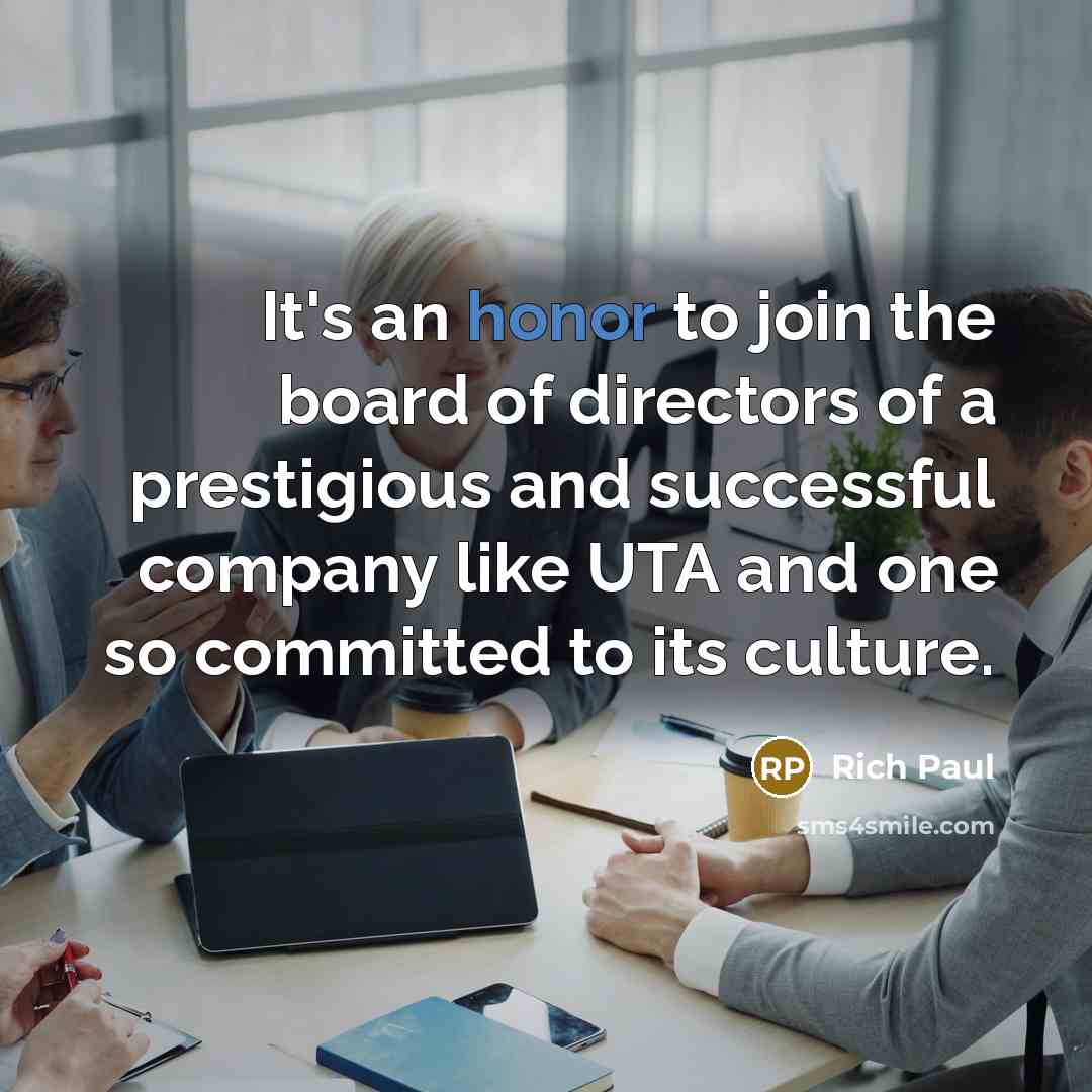 “It's an honor to join the board of directors of…” quote by Rich Paul
