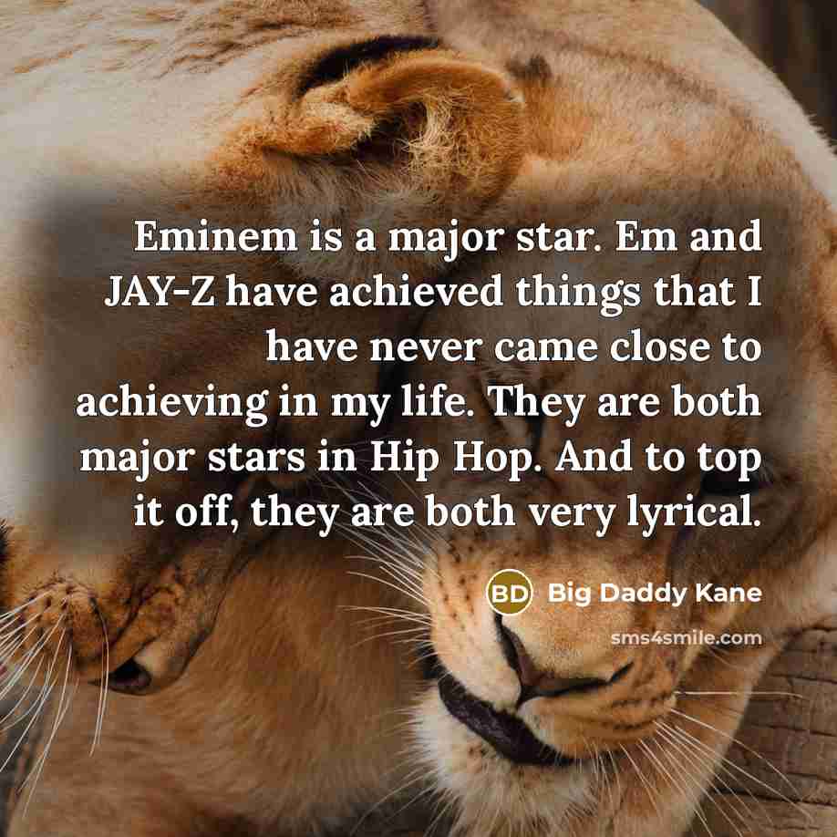 “Eminem is a major star. Em and JAY-Z have achieved…” quote by Big Daddy Kane