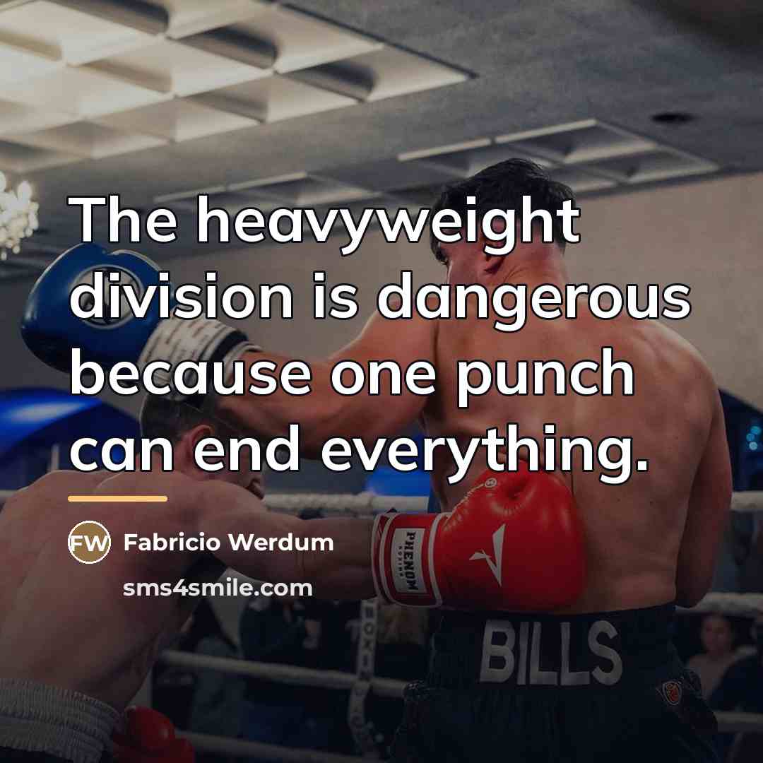“The heavyweight division is dangerous because one punch can end…” quote by Fabricio Werdum