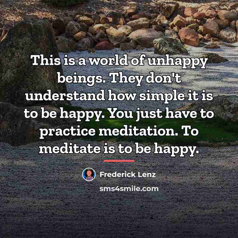 “This is a world of unhappy beings. They don't understand…” quote by Frederick Lenz