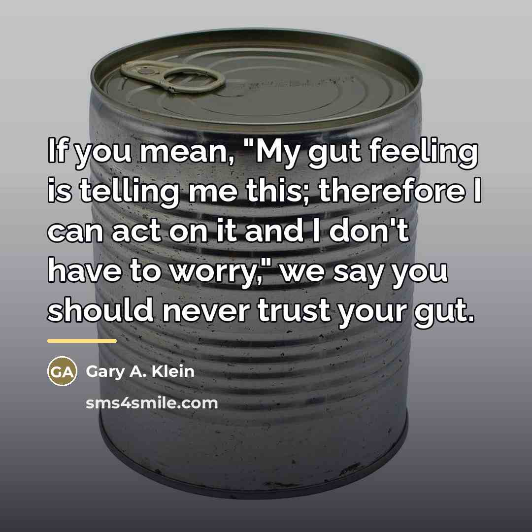 “If you mean, "My gut feeling is telling me this;…” quote by Gary A. Klein