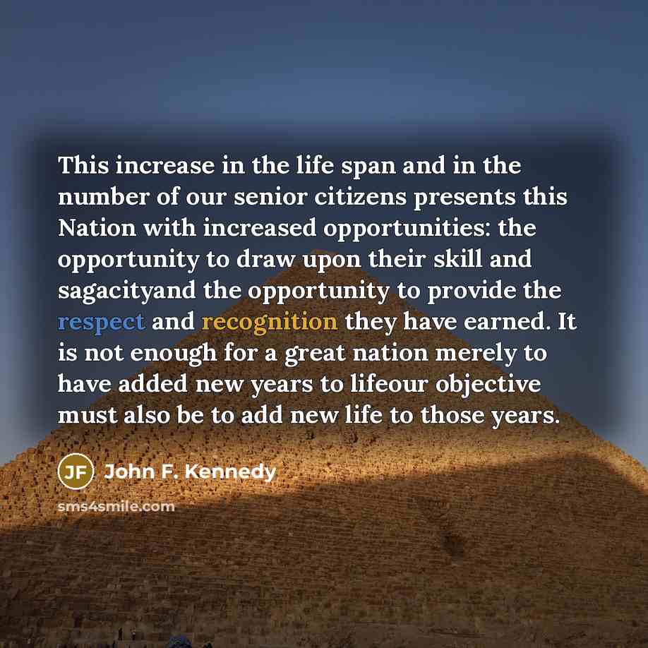 “This increase in the life span and in the number…” quote by John F. Kennedy