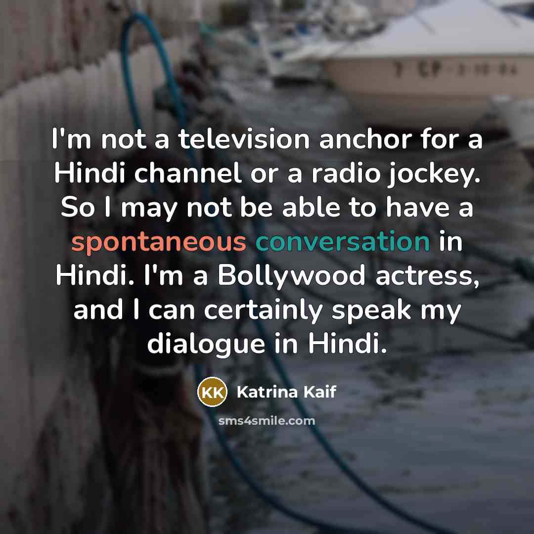 “I'm not a television anchor for a Hindi channel or…” quote by Katrina Kaif