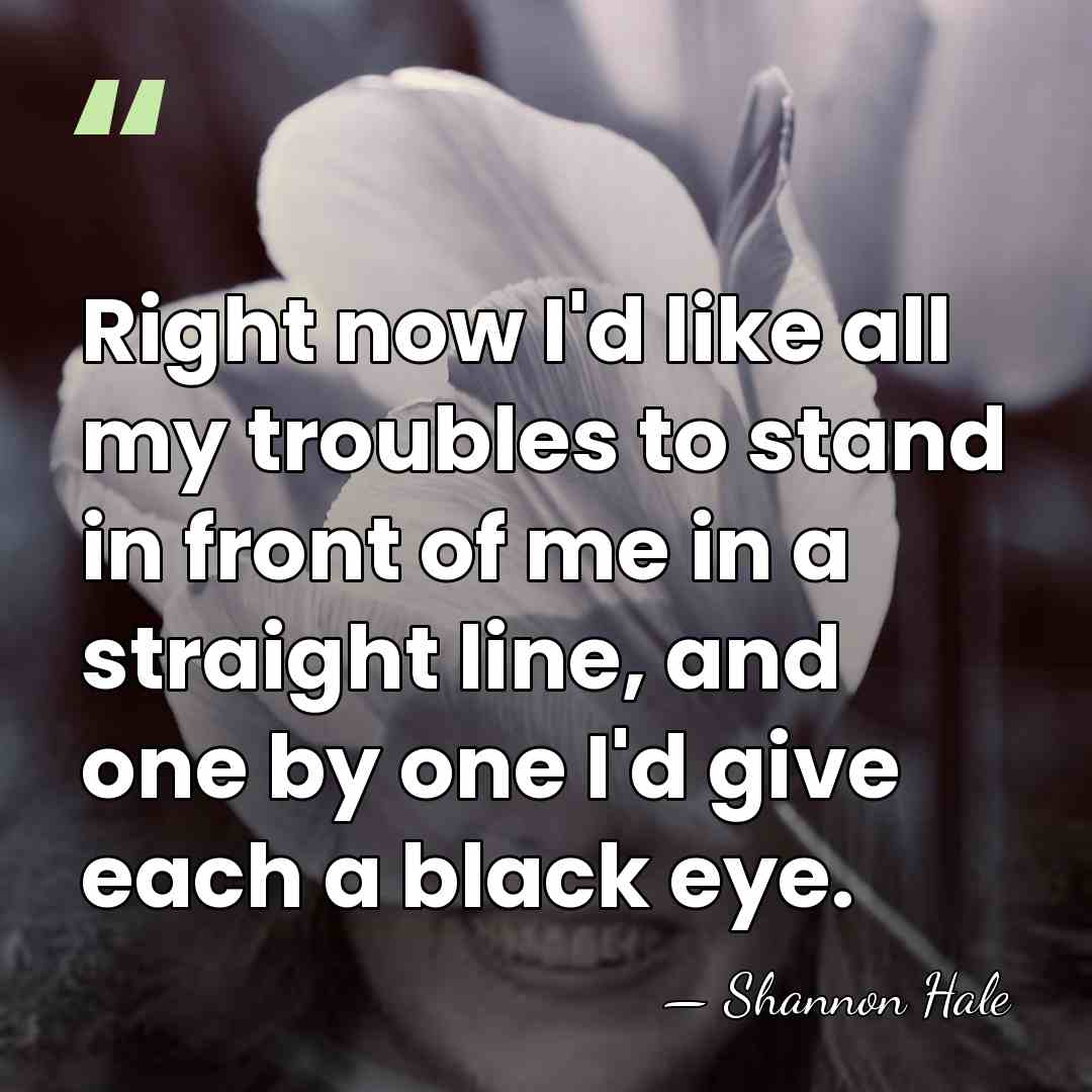 Right now I'd like all my troubles to stand in front of&hellip; - Shannon Hale