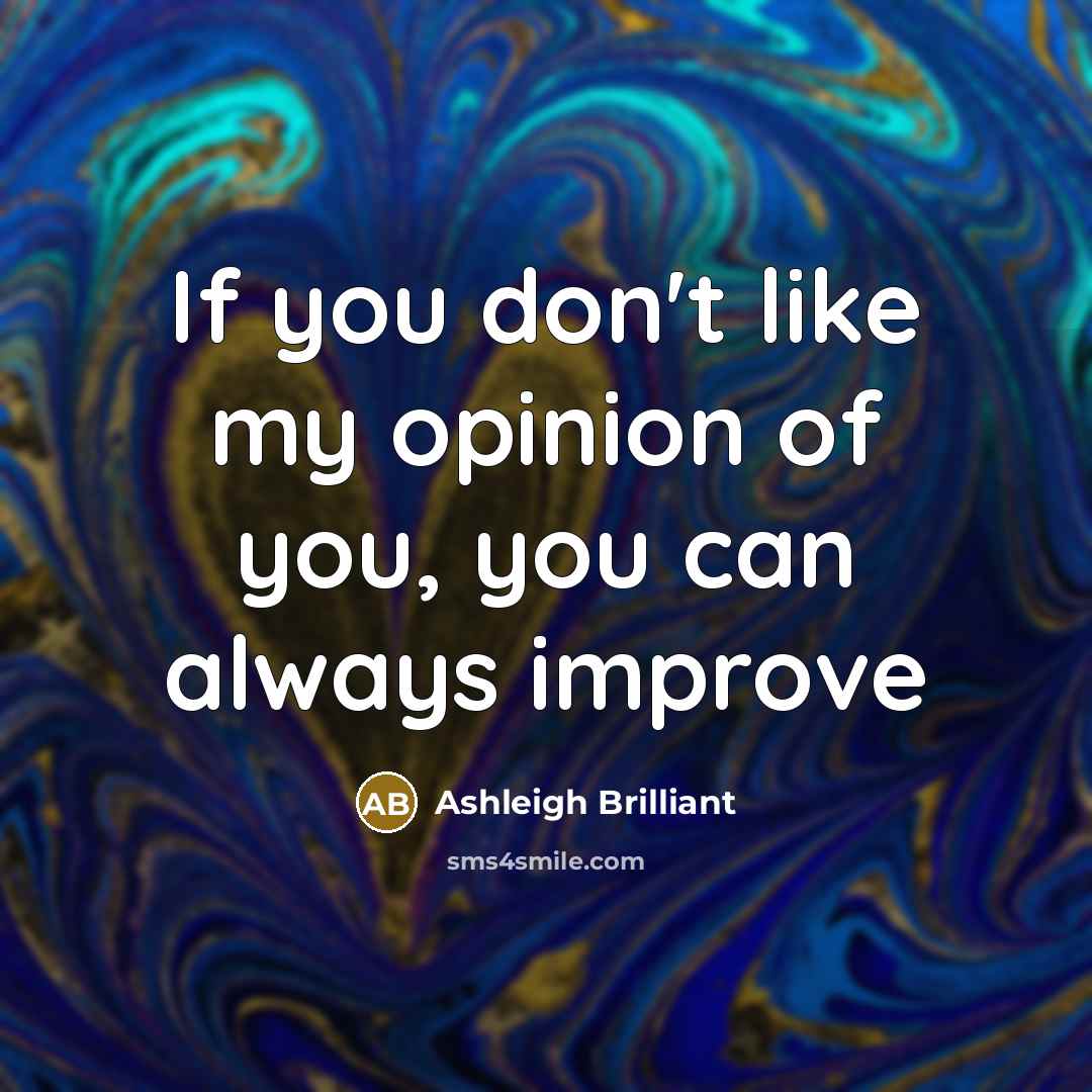 “If you don't like my opinion of you, you can…” quote by Ashleigh Brilliant