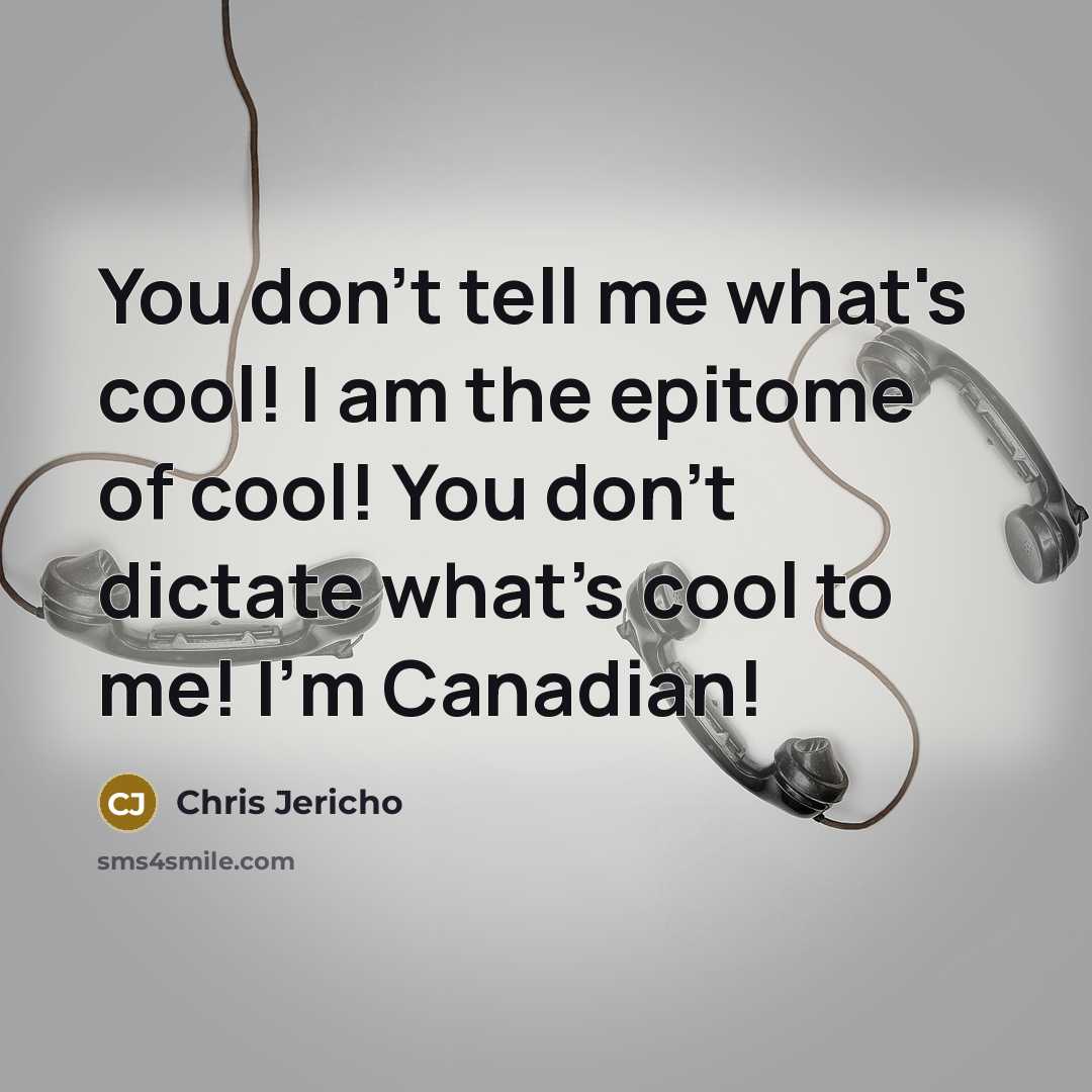 “You don't tell me what's cool! I am the epitome…” quote by Chris Jericho