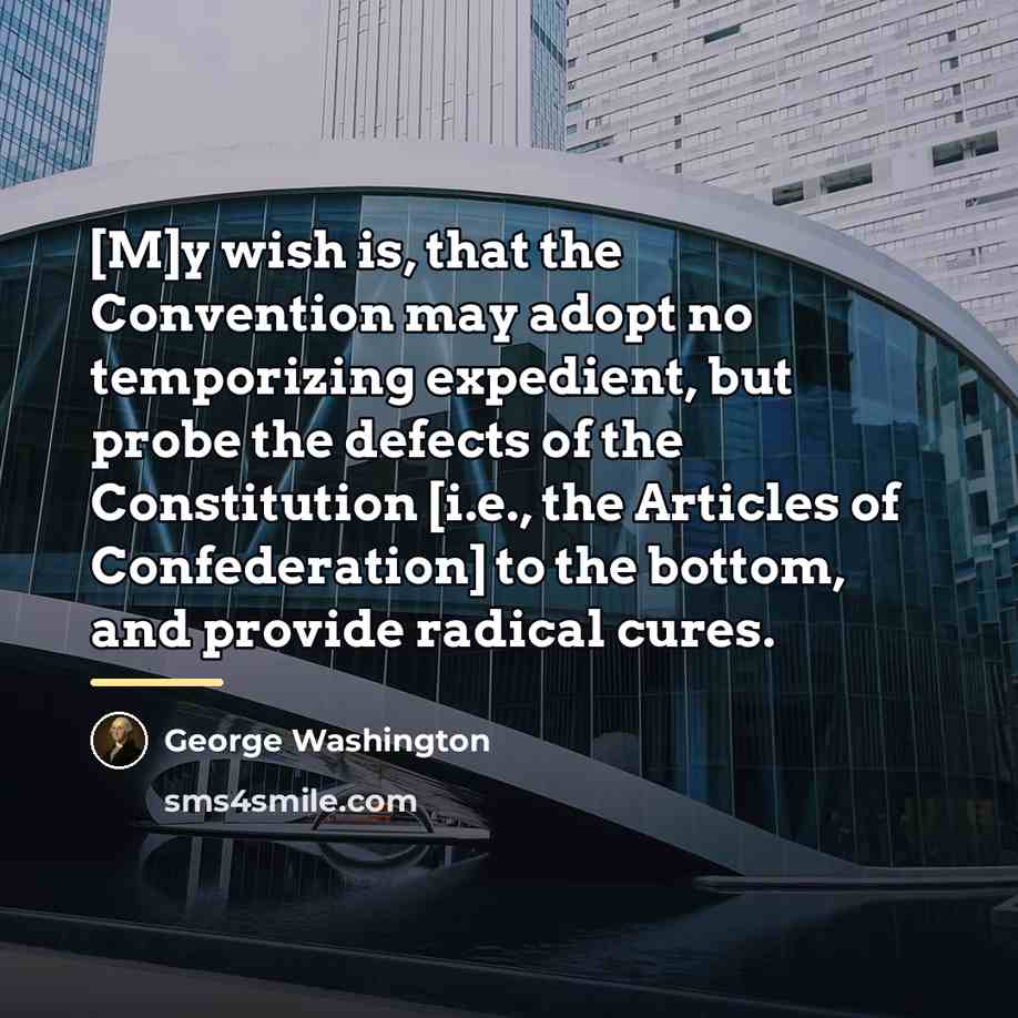 “[M]y wish is, that the Convention may adopt no temporizing…” quote by George Washington