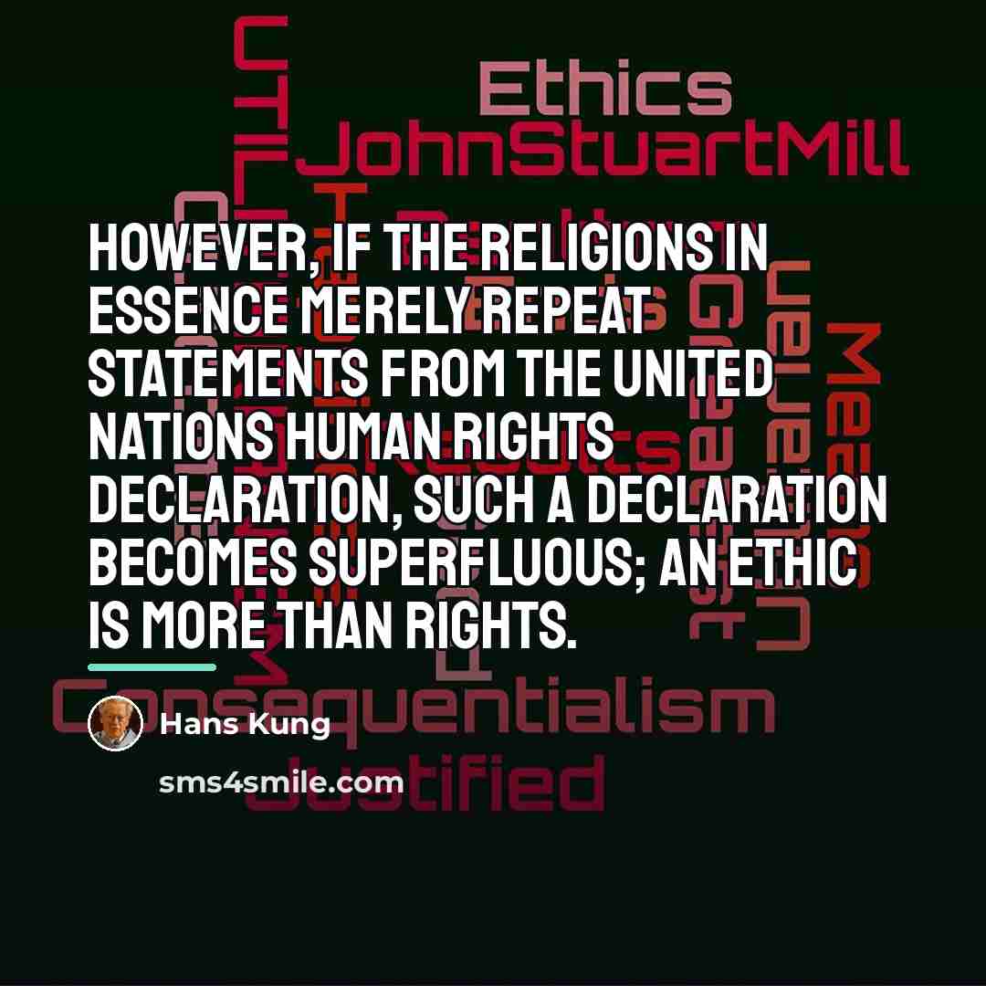 “However, if the religions in essence merely repeat statements from…” quote by Hans Kung