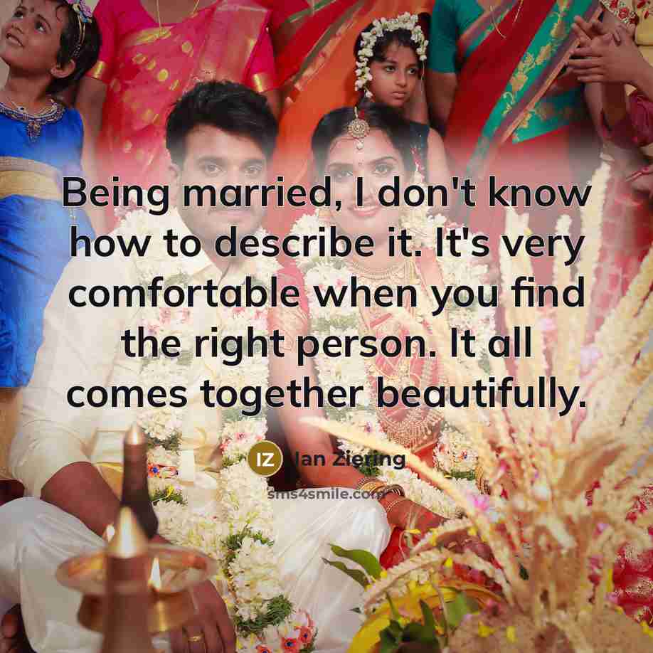 “Being married, I don't know how to describe it. It's…” quote by Ian Ziering