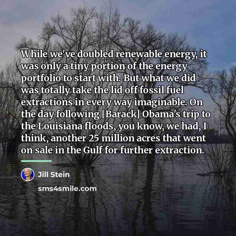 “While we've doubled renewable energy, it was only a tiny…” quote by Jill Stein