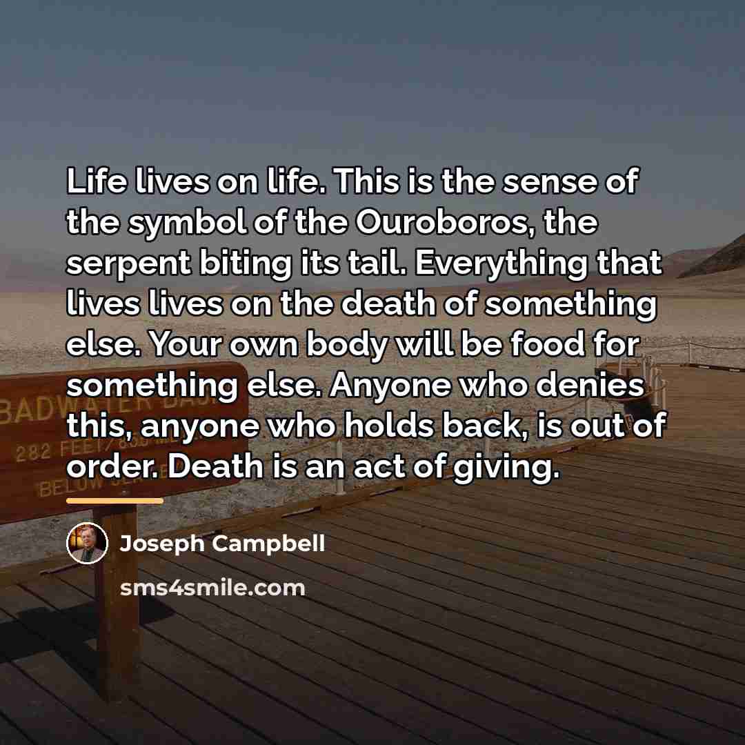 “Life lives on life. This is the sense of the…” quote by Joseph Campbell