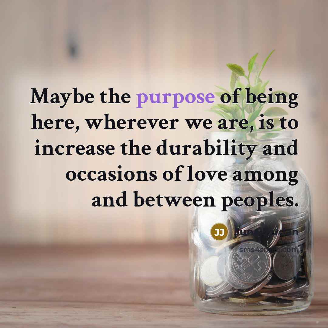 “Maybe the purpose of being here, wherever we are, is…” quote by June Jordan
