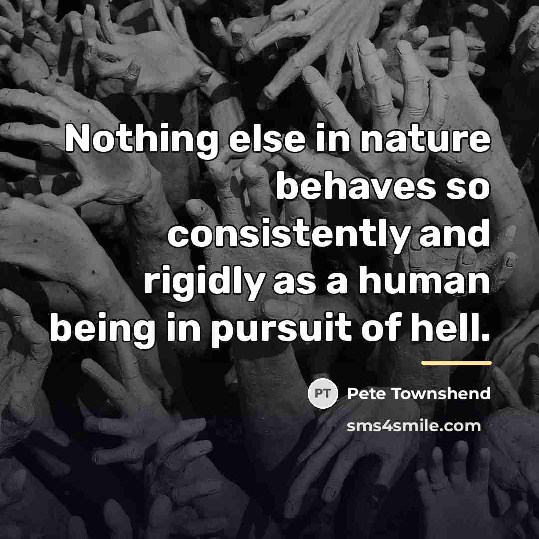 “Nothing else in nature behaves so consistently and rigidly as…” quote by Pete Townshend