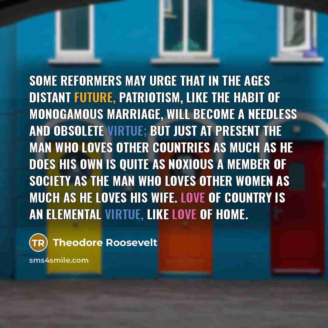 “Some reformers may urge that in the ages distant future,…” quote by Theodore Roosevelt