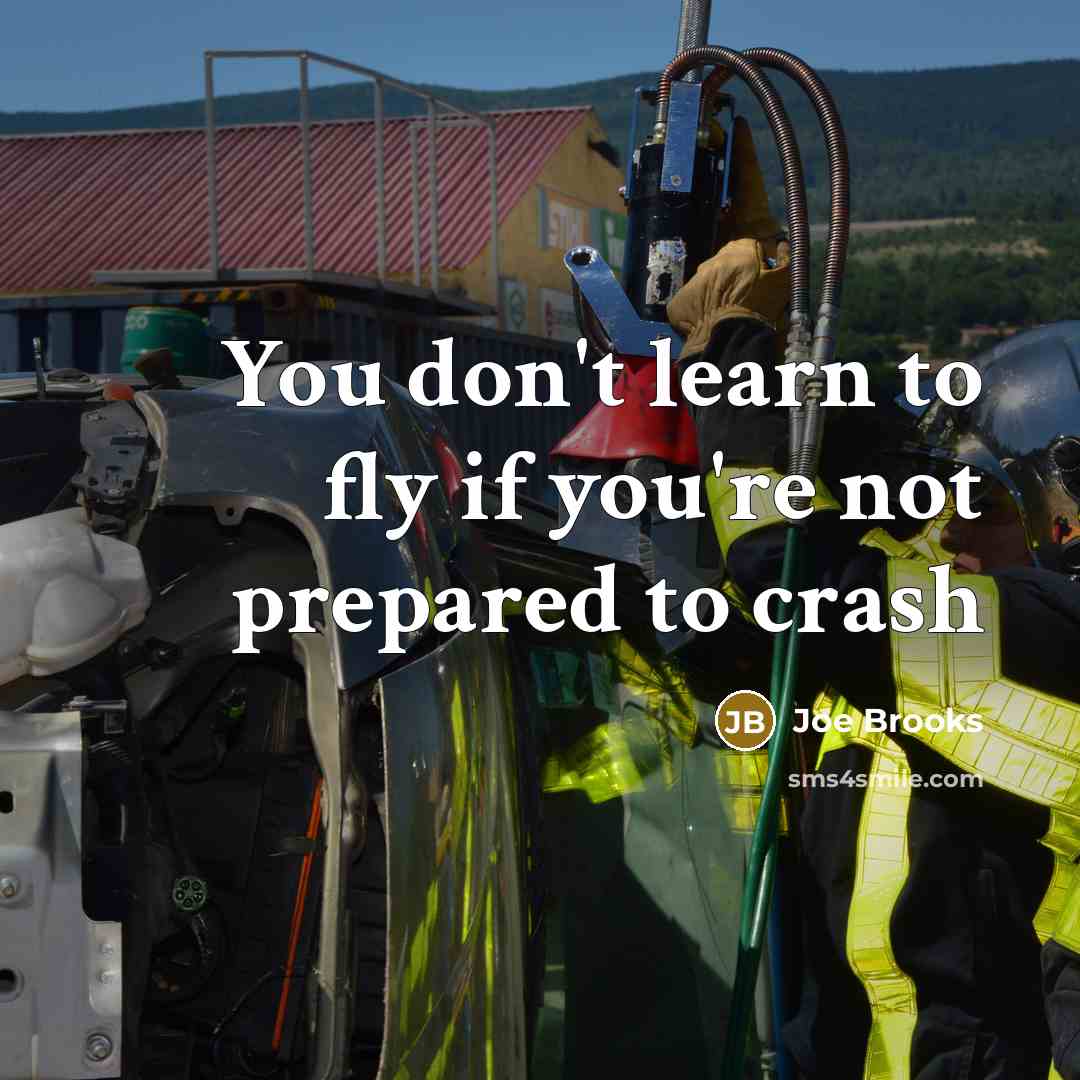 “You don't learn to fly if you're not prepared to…” quote by Joe Brooks