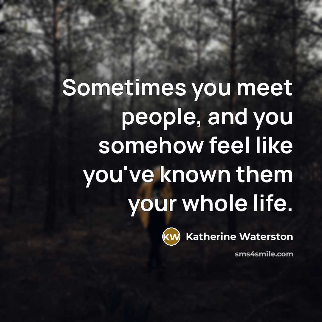“Sometimes you meet people, and you somehow feel like you've…” quote by Katherine Waterston