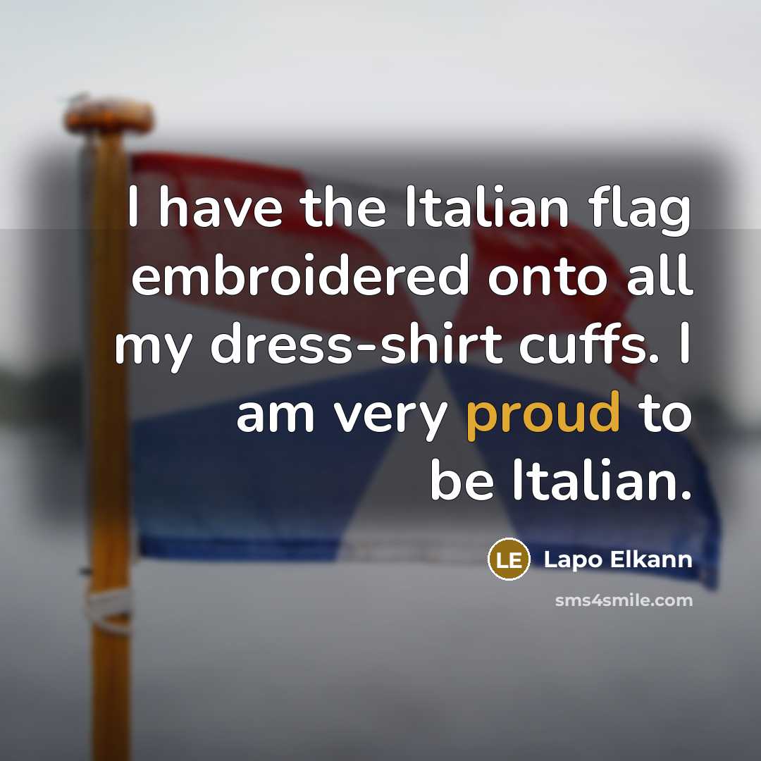 “I have the Italian flag embroidered onto all my dress-shirt…” quote by Lapo Elkann