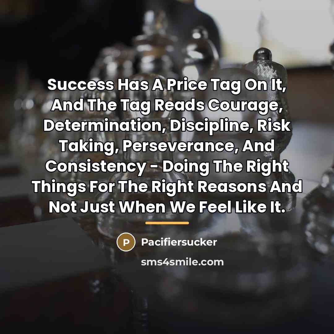 “Success Has A Price Tag On It, And The Tag…” quote by Pacifiersucker