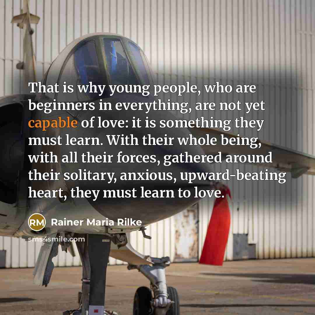 “That is why young people, who are beginners in everything,…” quote by Rainer Maria Rilke