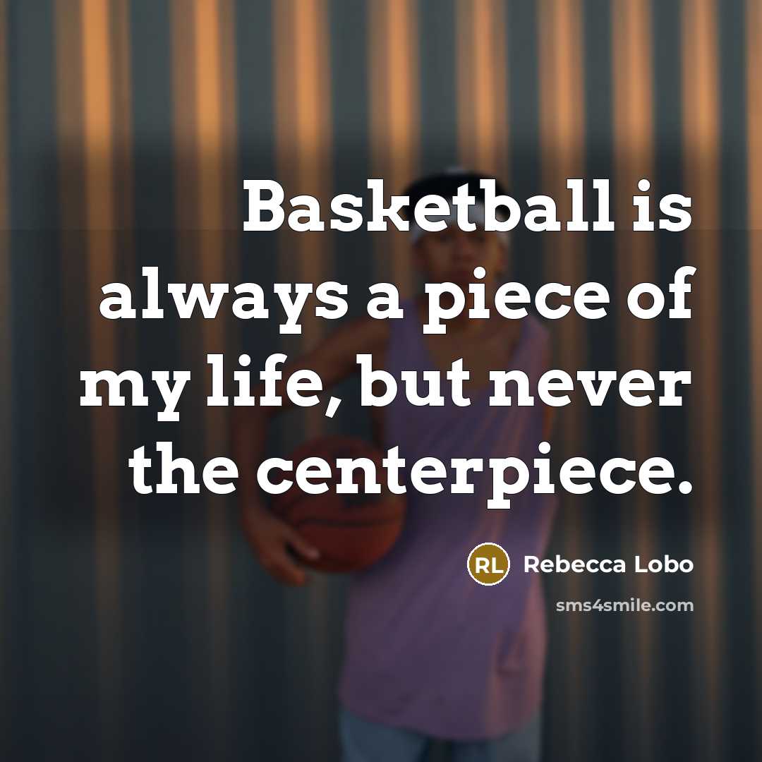 “Basketball is always a piece of my life, but never…” quote by Rebecca Lobo