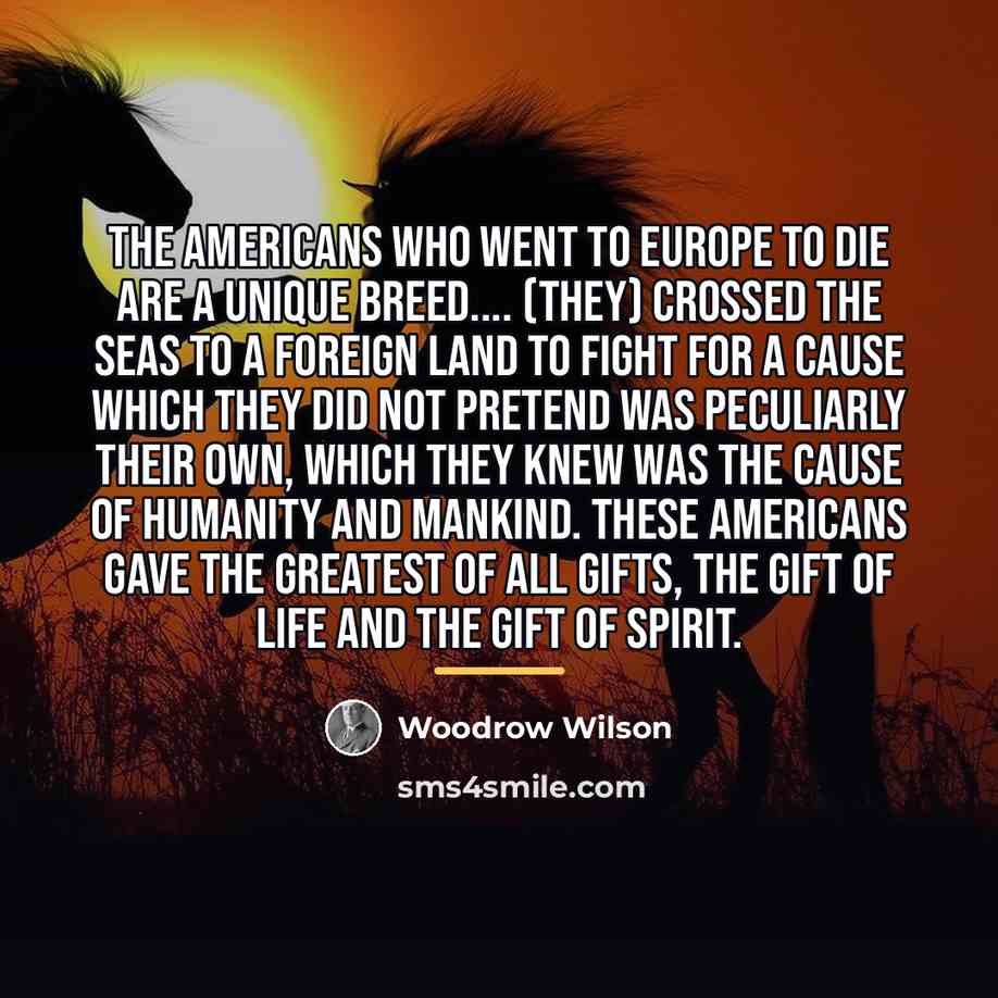 “The Americans who went to Europe to die are a…” quote by Woodrow Wilson