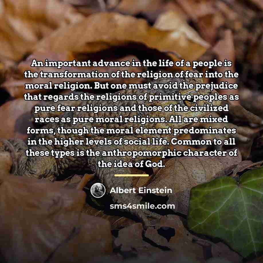 “An important advance in the life of a people is…” quote by Albert Einstein