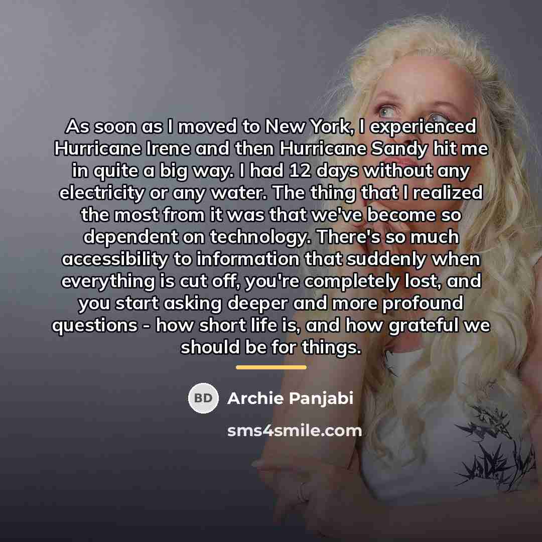 “As soon as I moved to New York, I experienced…” quote by Archie Panjabi