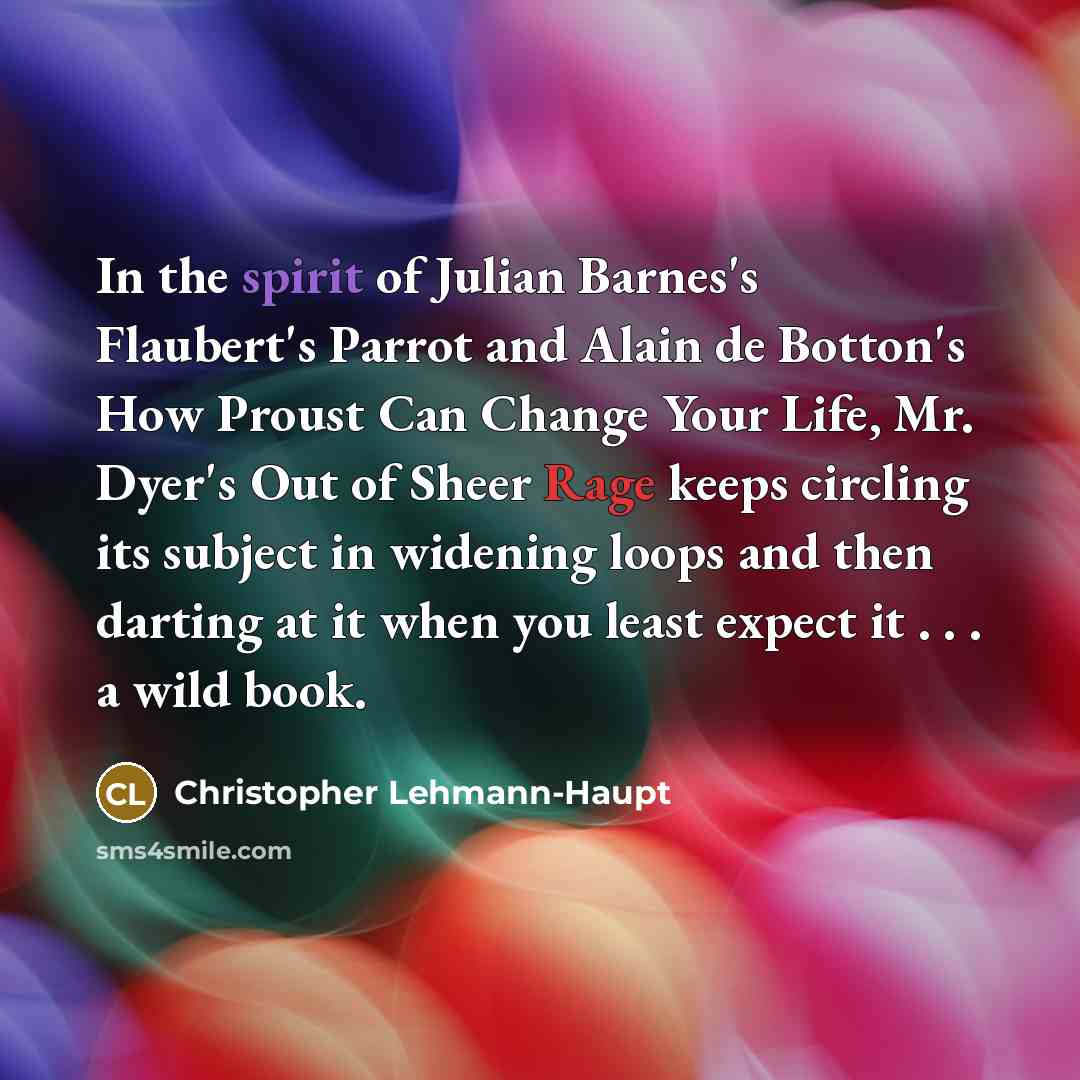 “In the spirit of Julian Barnes's Flaubert's Parrot and Alain…” quote by Christopher Lehmann-Haupt