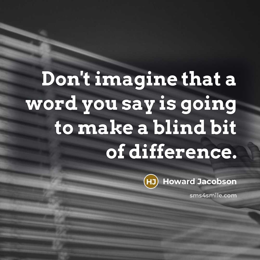 “Don't imagine that a word you say is going to…” quote by Howard Jacobson