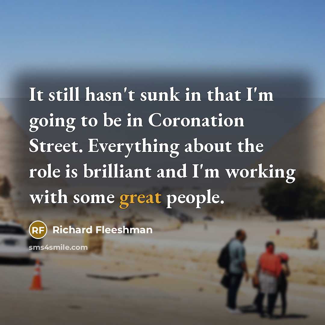 “It still hasn't sunk in that I'm going to be…” quote by Richard Fleeshman